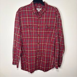 Carhartt Size XL Red Plaid Casual Button‎ Down Shirt Regular Fit